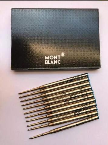 Kit Com 5 Cargas Montblanc Esferográfica Azul Ou Preta Escrita Média - Foto 2