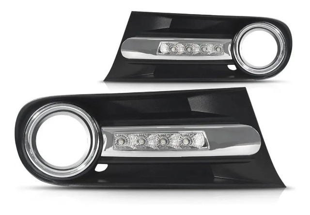Kit Moldura Milha Cromada led DRL Gol Voyage Saveiro G5 - Foto 3