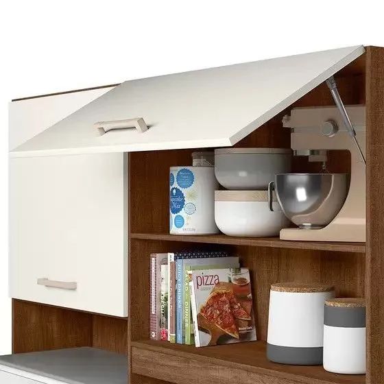 Armário para Cozinha 5 Portas 1 Gaveta com Nicho para Micro-ondas Athena Nicioli - Foto 4