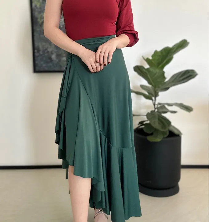 Pareô Transpassado Verde Acetinado