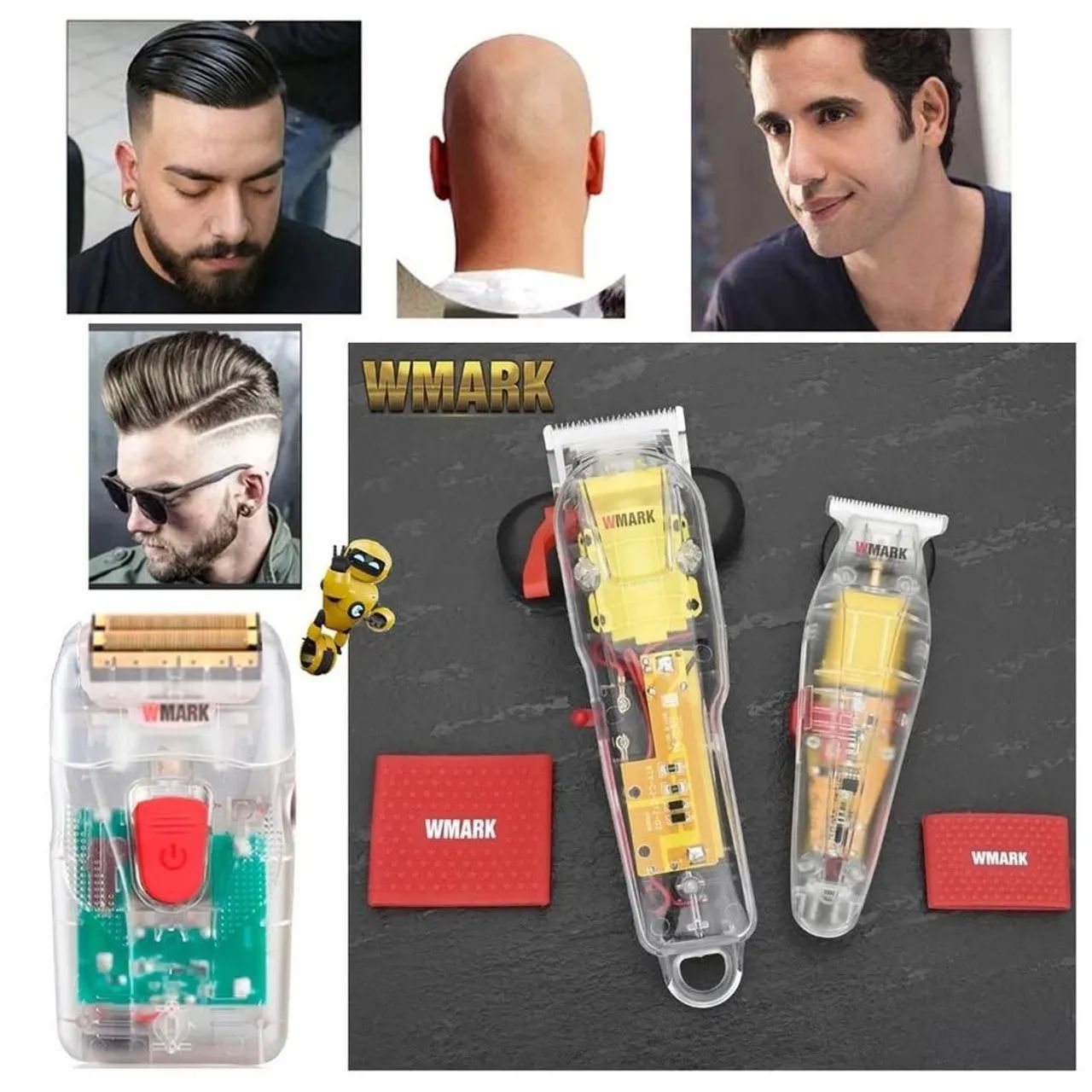 Kit 3 Maquinas Profissionais Wmark/Corte-Acabamento-finalização/cabelo e barba - Foto 5