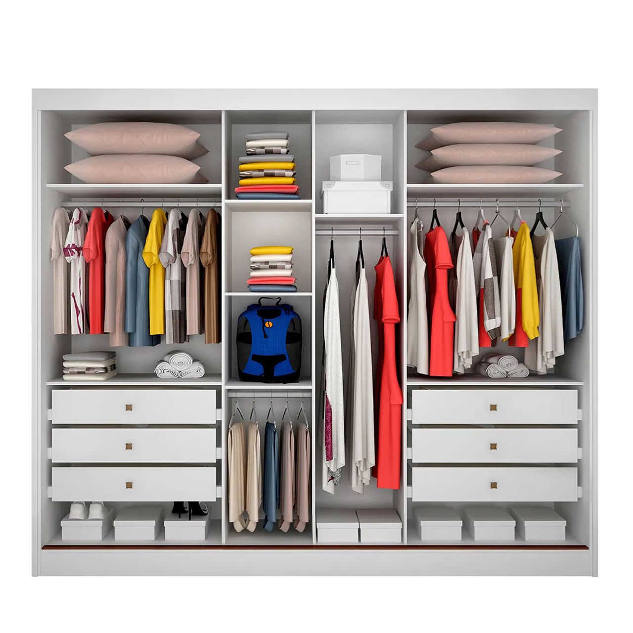 Guarda Roupa Sollo 100% MDF com espelho 2,73 Largura - Foto 5