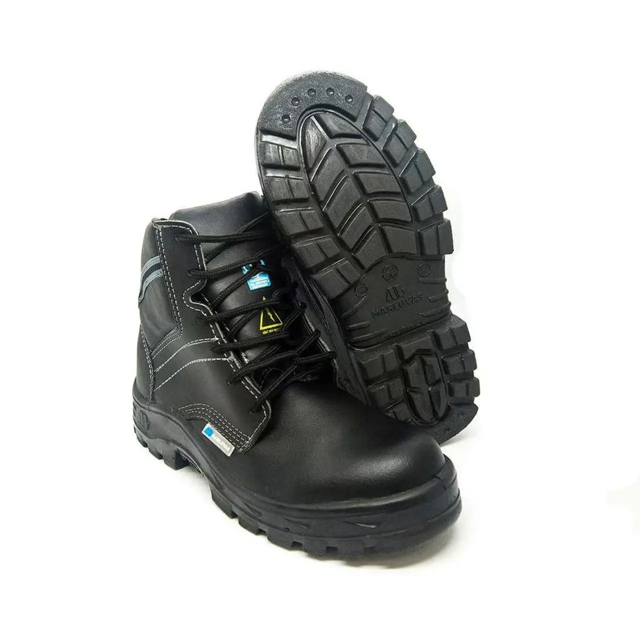 Bota Segurança Couro Preto Marluvas  Bico Composite palmilha antiperfurante - Foto 2