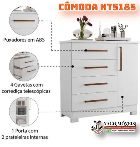 Cômoda 5185 com sapateira em Mega Promoção entrega Grátis  - Foto 5