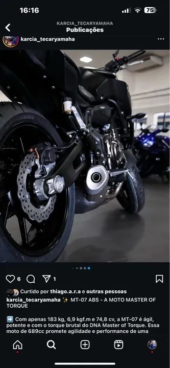 MT 07 Abs 24/25 Emplacamento Grátis capacete - Foto 2