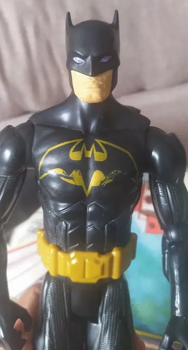Boneco Batman Vintage com capa em Feltro - 30 cm. - Foto 4