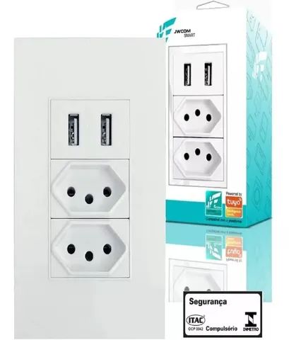 Interruptor / Tomadas Dual 2 Portas USB Bivolt (Escolher no Chat)