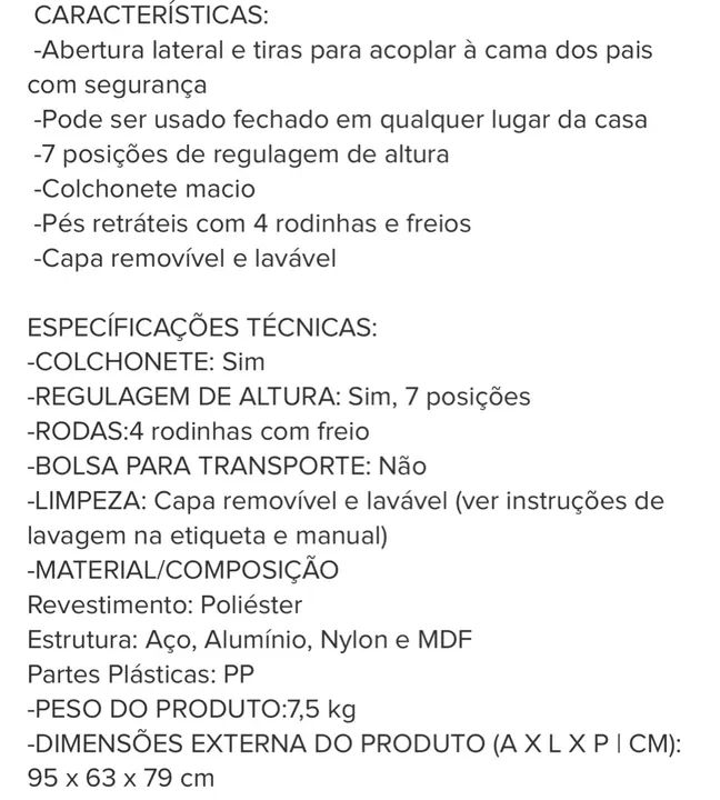 Berço Co-Bed Cinza escuro - Seminovo - Foto 5