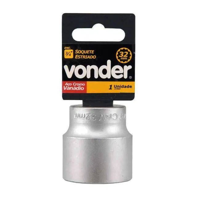 Soquete Estriado Encaixe 3/4Pol 36mm CRV Vonder - Foto 3