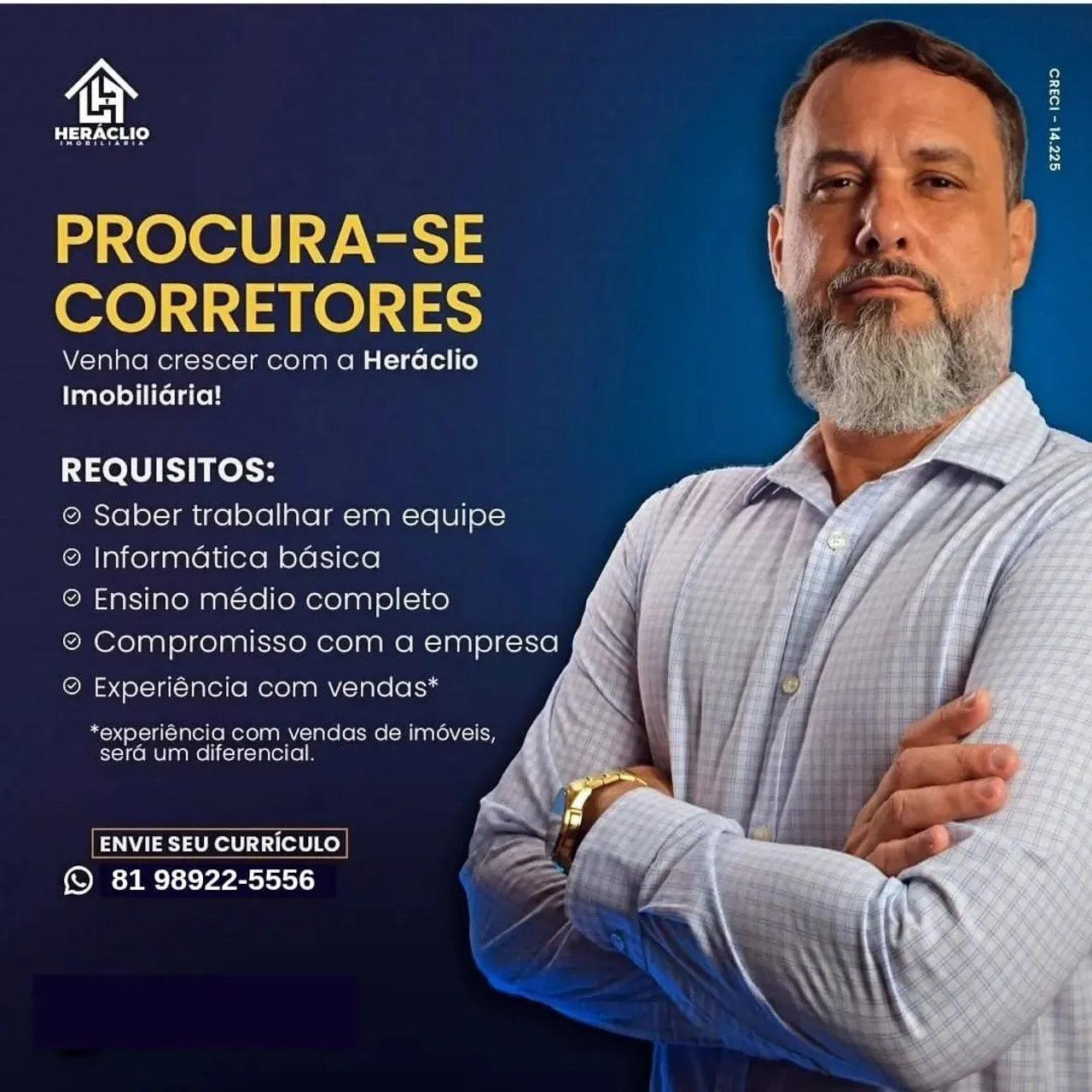 VAGA PARA CORRETOR DE IMÓVEIS EM IGARASSU