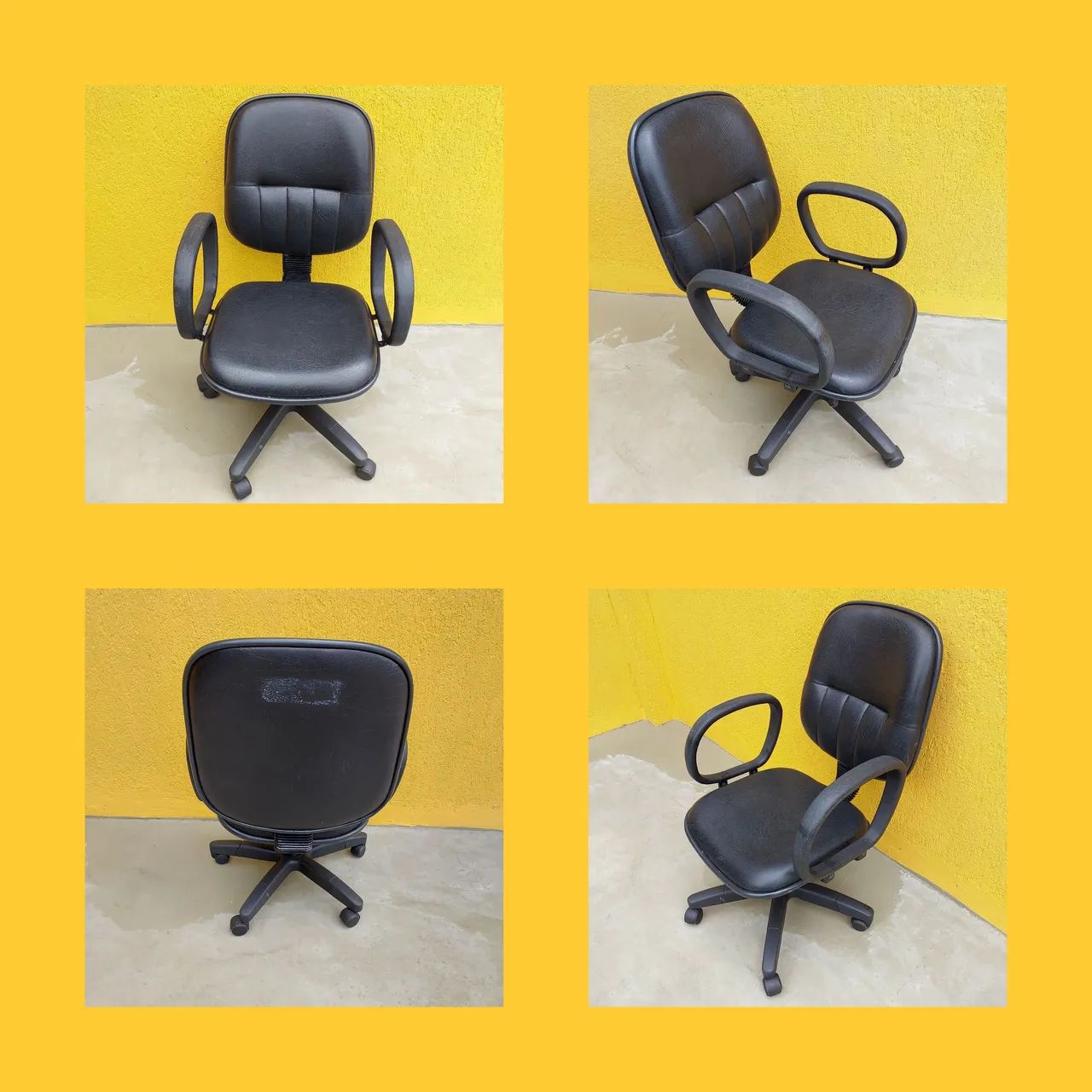 Cadeira escritorio com braços fixos 