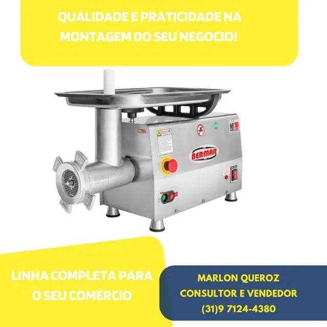 Moedor de Carne para Açougue Boca 22 Bermar Inox
