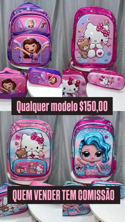 KIT MOCHILA ESCOLAR 3 EM 1 