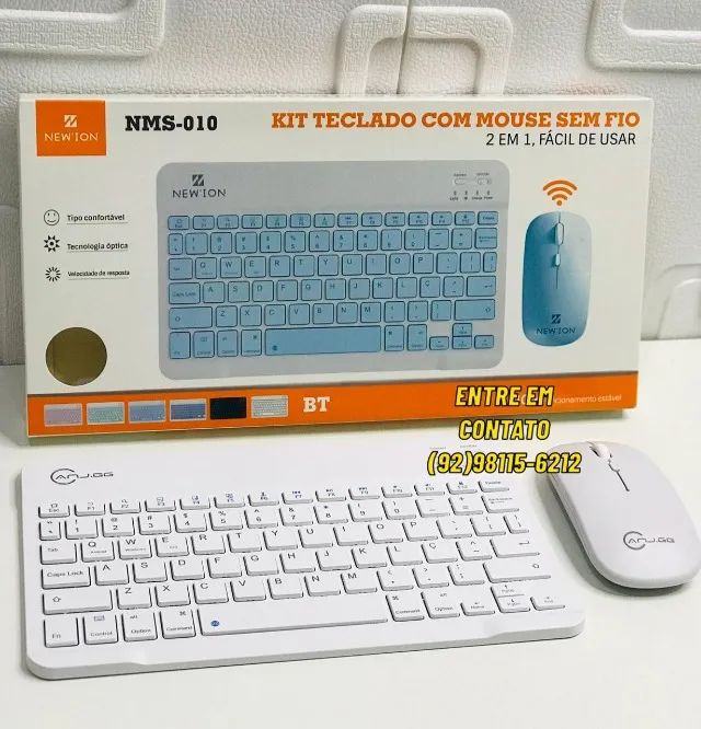 Teclado Com Mouse Bluetooth Para IOS,ANDROID,TABLET PC -Entrega das 9 até 22 hrs