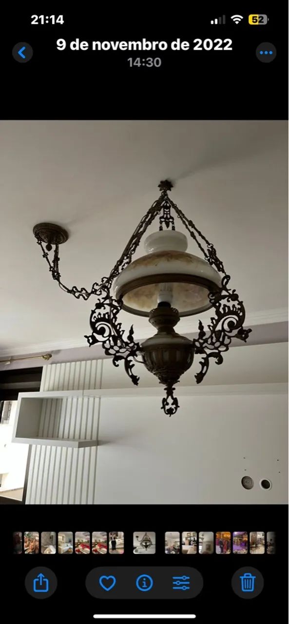 Lustre antigo em bronze  - Foto 2