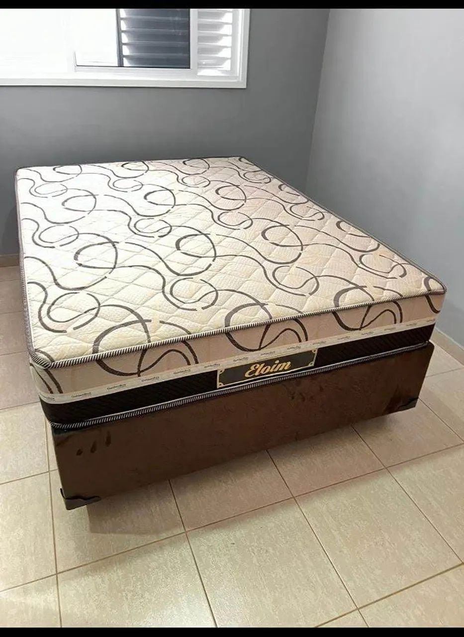 Cama casal box e colchão molas ensacadas 