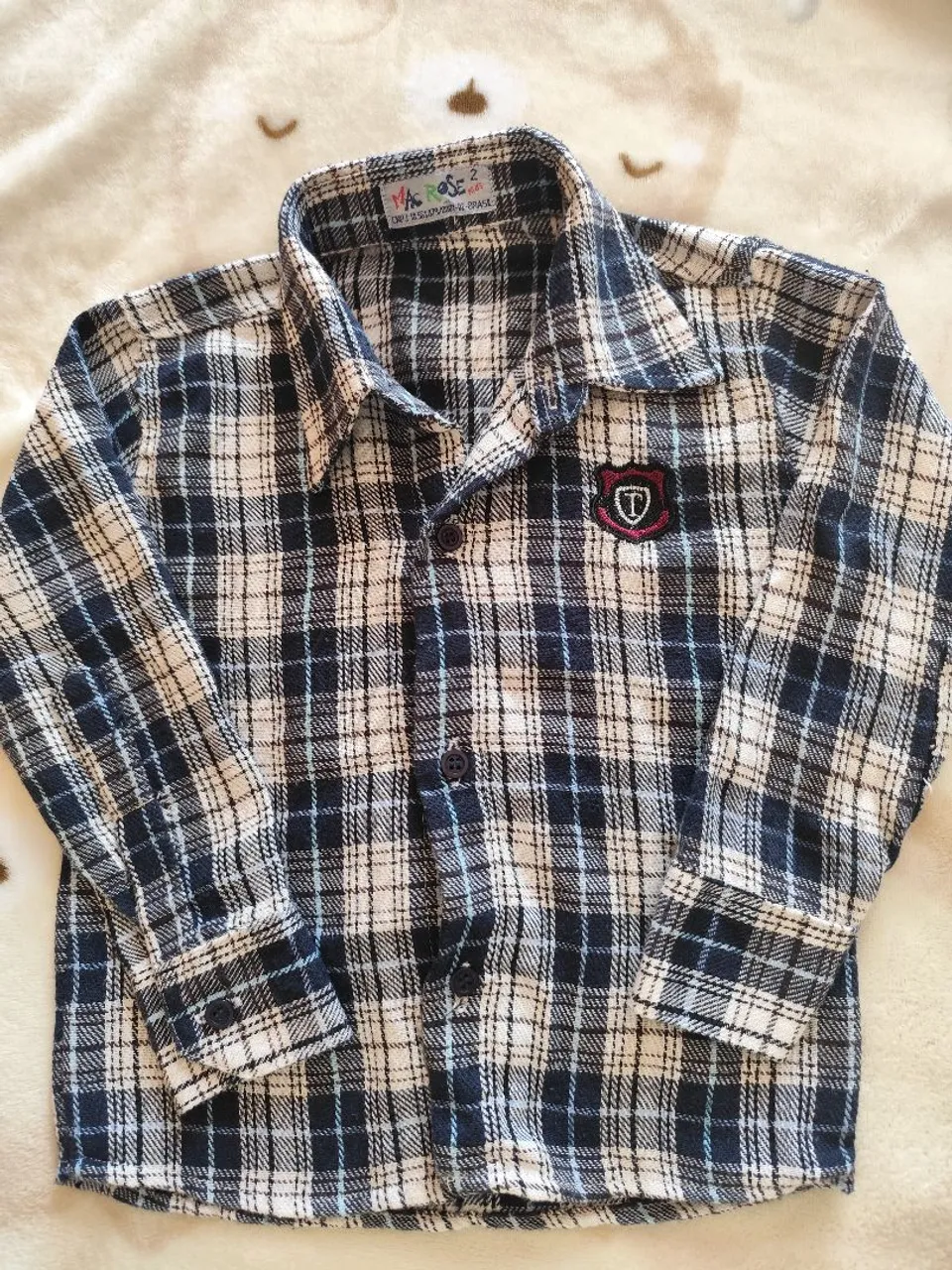 Camisa xadrez infantil tamanho 2 a 3 anos