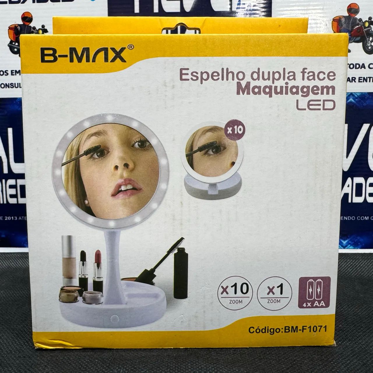 Espelho Dupla Face Com Led Para Maquiagem Zoom - Foto 3