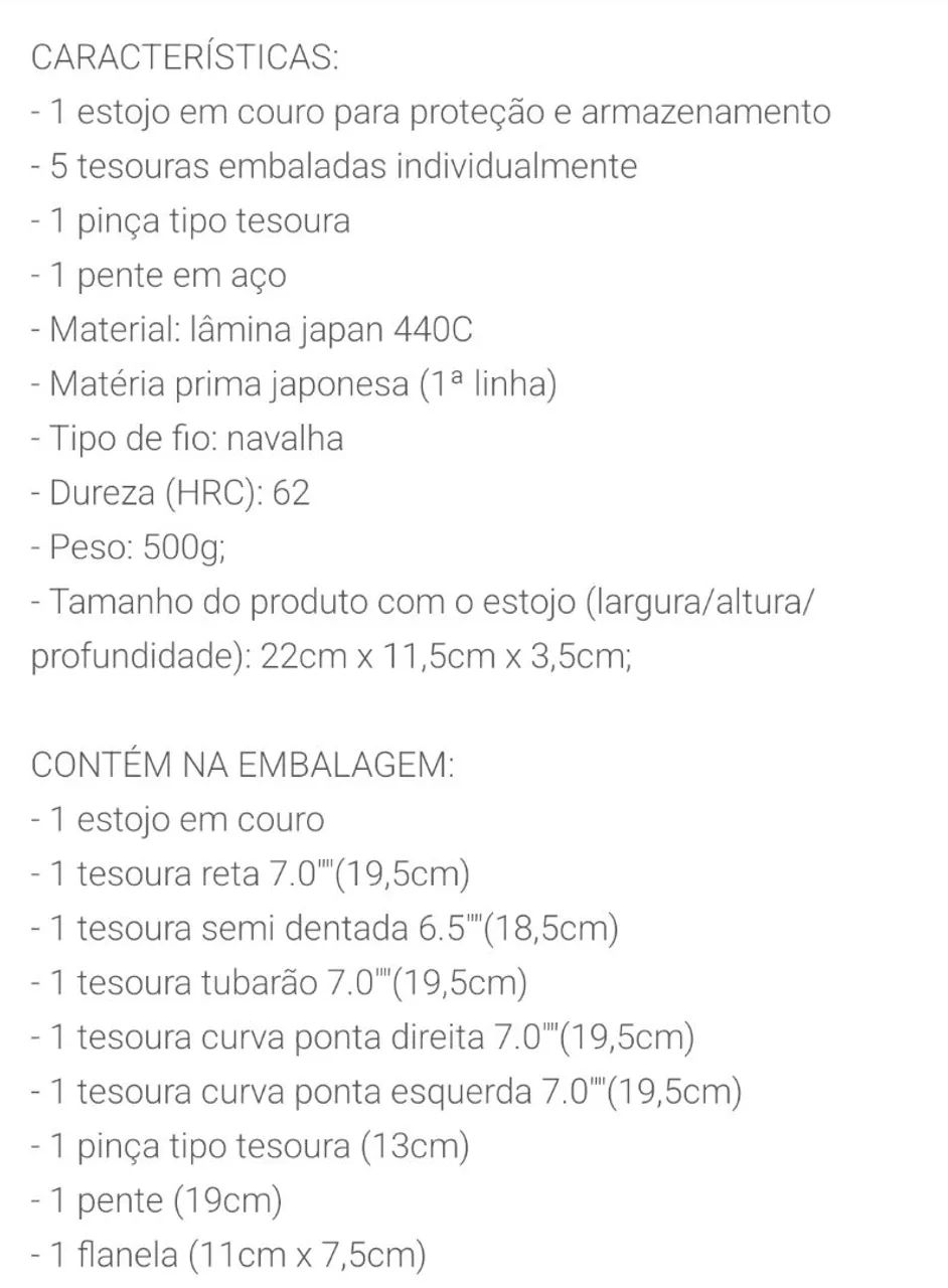 Kit de tesouras petshop para tosa aço 440c - Foto 2