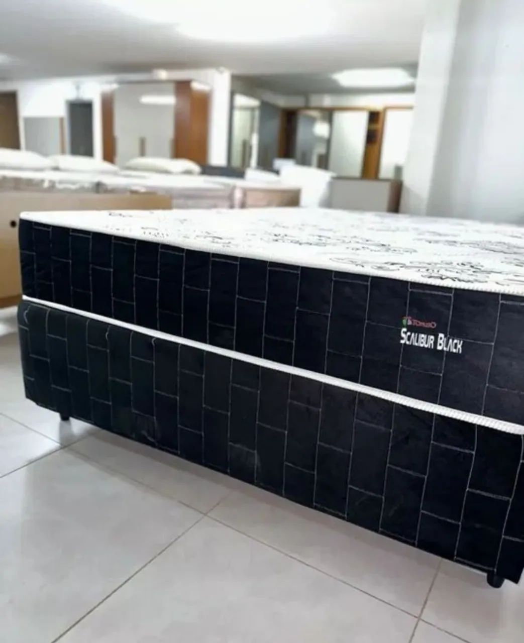 Cama box Casal SCALIBUR BLACK - Conforto e Qualidade molas ensacadas 