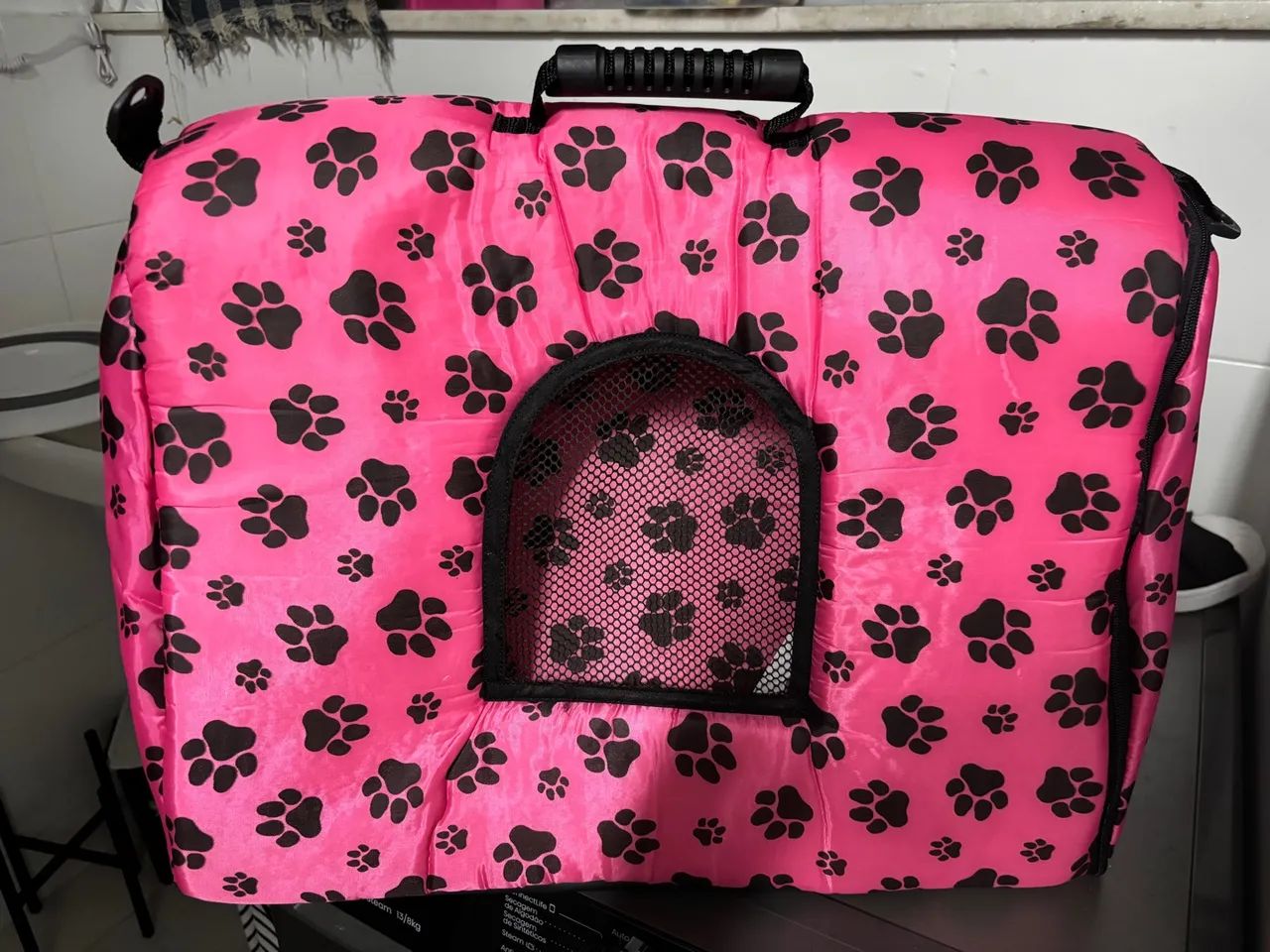 Transporte para Pet - Rosa com Patinhas TG