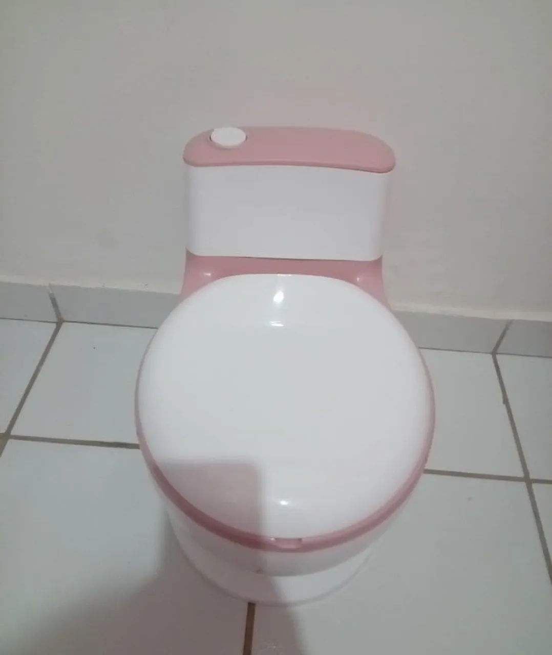 Penico Infantil Rosa e Branco