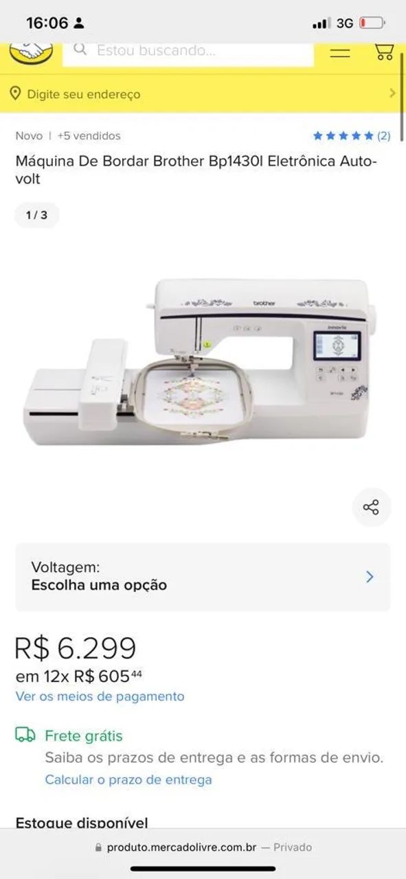 Máquina de bordar brother 1430 nova  - Foto 2