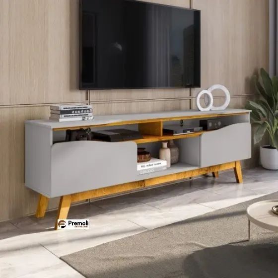 Rack para TV Até 65 Polegadas Ilhabela 2 Portas Off White/Naturalle - Móveis Bechara - Foto 4