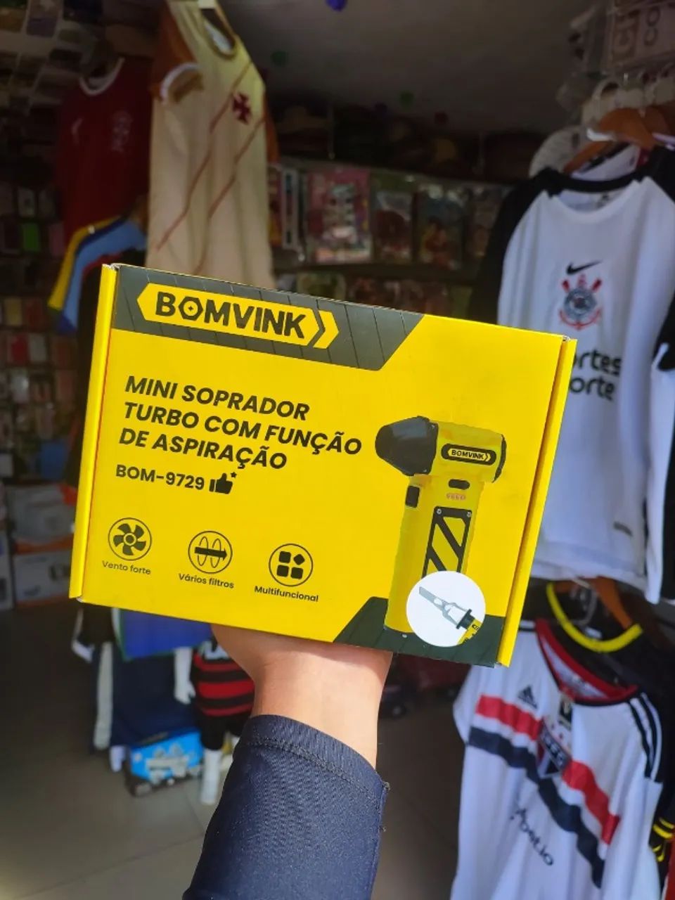 Mini soprador turbo com função de aspiração