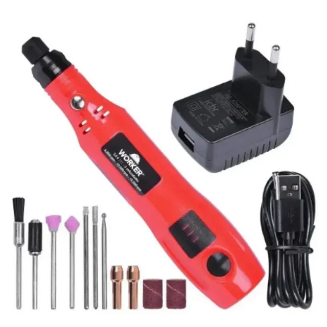 Micro retifica a bateria 13 Peças Bivolt - Worker
