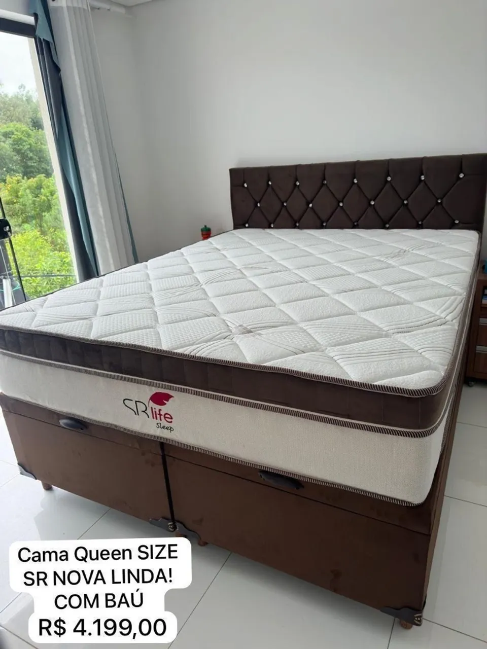 Cama Queen Size SR Nova Linda! Com Baú