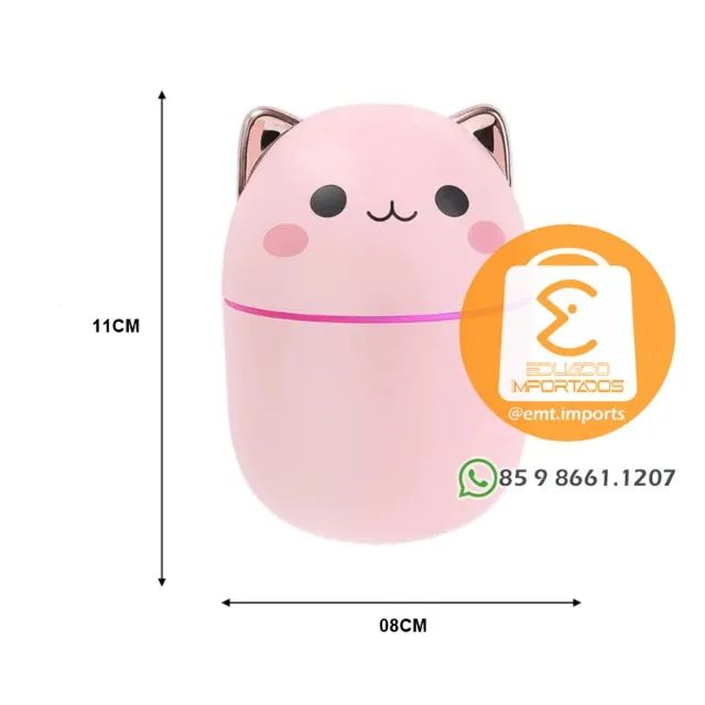 Mini Umidificador de Ar Gatinho 250ml LEY-1825 - Foto 4