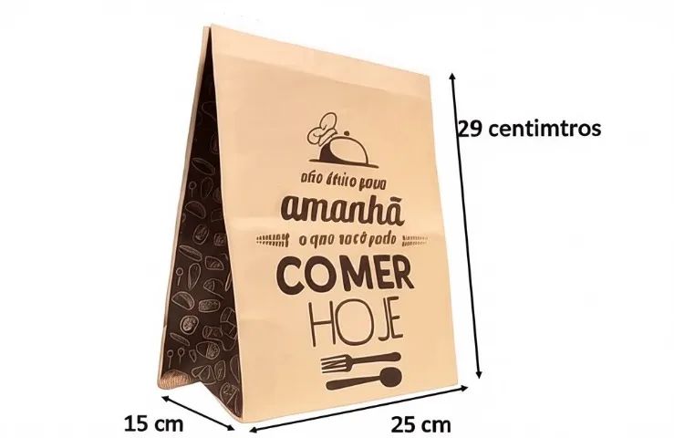 Saco Kraft Estamp. Delivery 25x15x29Cm 50 unidades - Foto 3