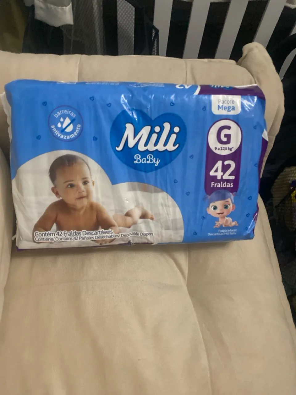 Fraldas Mili Baby G com 42 unidades