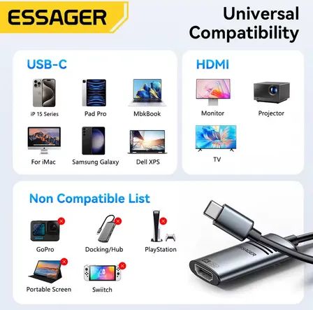 Essager adaptador usb tipo c para Hdmi  - Foto 2
