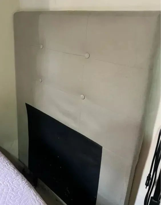 Cabeceira de Cama solteiro em Suede Bege - Foto 3