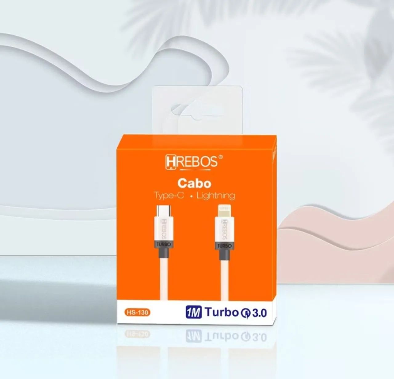 Cabo USB-C para Lightning H'REBOS Turbo 3 Metros - Foto 3