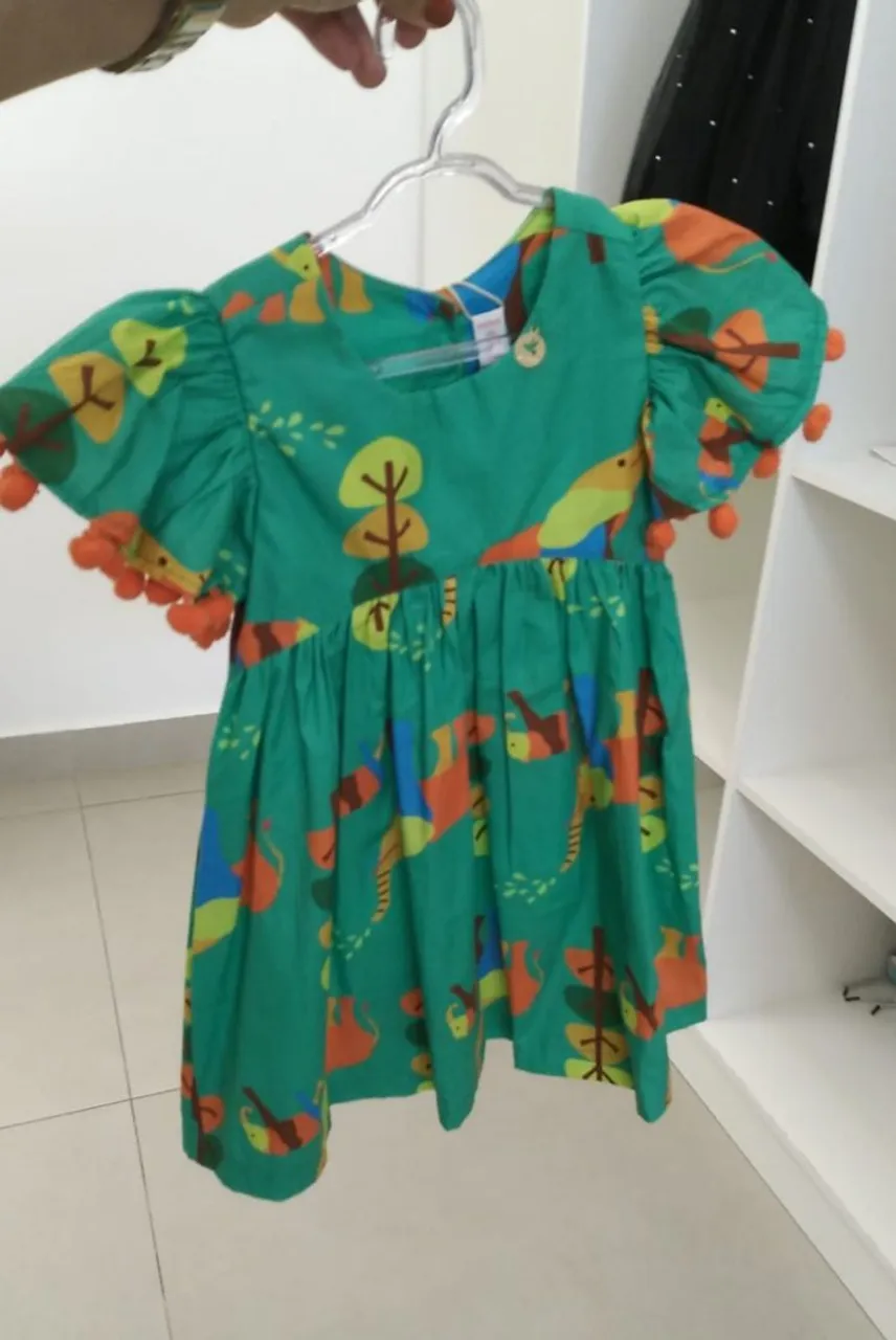 Vestido Infantil Verde com Estampa