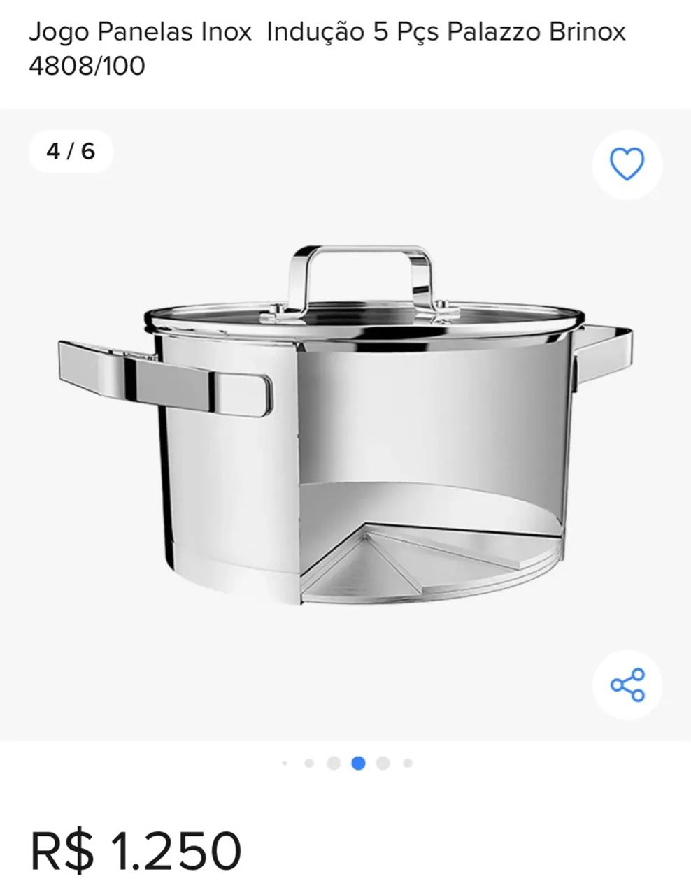 Conjunto de Panelas Brinox 5 Peças - Desconto de 21% - Foto 4