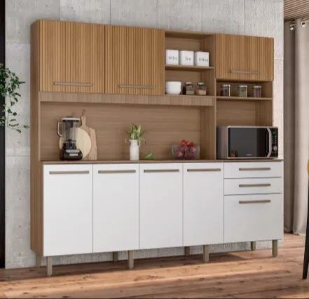 Armário de Cozinha Completa Futura/Ibiza 8 Portas 2 Gavetas - Madine FAZEMOS ENTREGAS DF