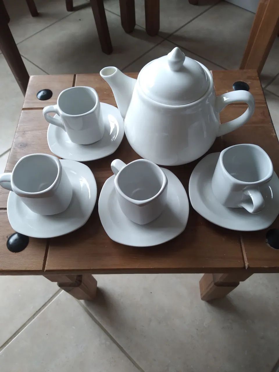 Xícaras cafezinho 4 bule 1 branco