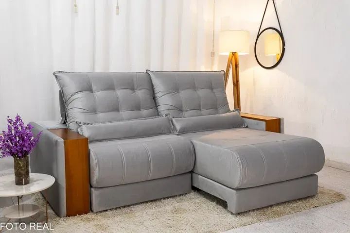 sala sofa retratil e reclinavel de 5 lugares  - Foto 5