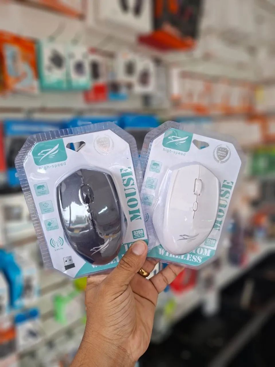 Mouse sem fio wireless preto e branco - entrega em slz e região 