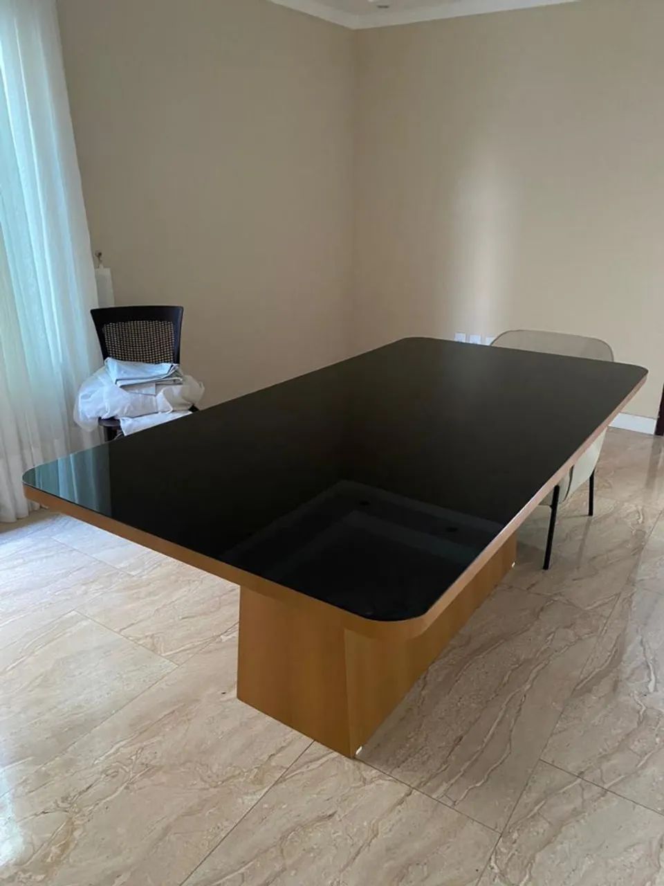 Mesa de Jantar Retangular Luxo com Vidro Laqueado  - Foto 4