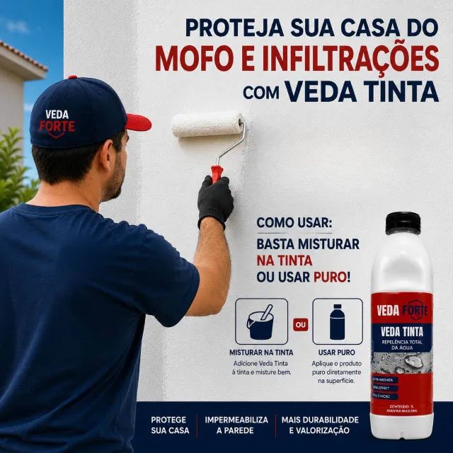 Produto Hidrorrepelente Veda Tinta Para Pinturas Duráveis - Foto 4