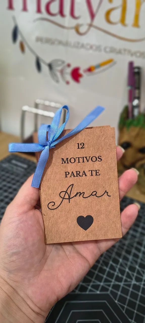 Presente 12 motivos para te amar mimo cartão  - Foto 2