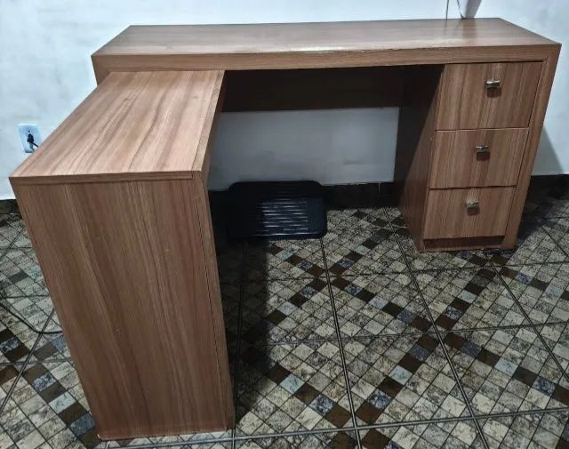 Mesa de Escritório em L com 3 Gavetas - Foto 2