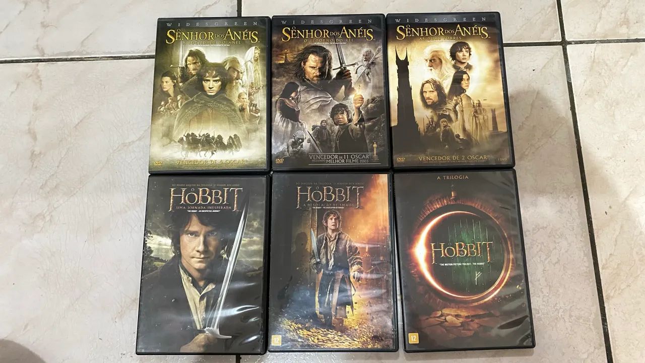 Lote dvds O senhor dos anéis e Hobbit