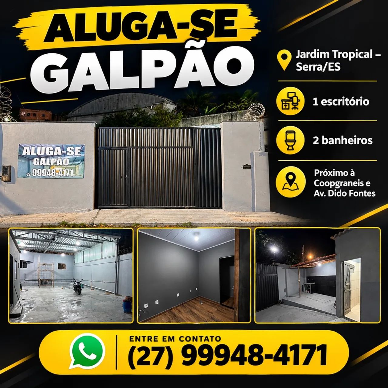Aluga-se galpão em jardim Tropical Serra 