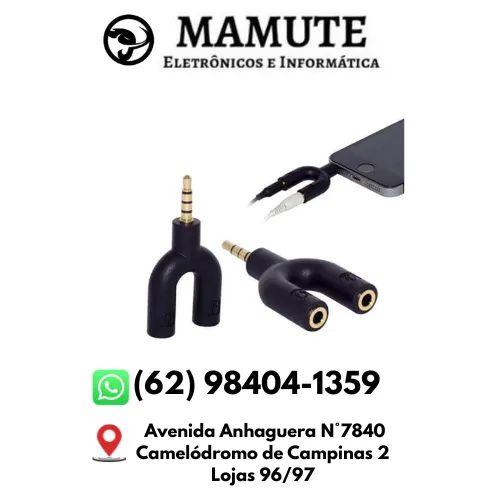 Mini Adaptador Y P2 / P3 para Fone e Microfone Headset